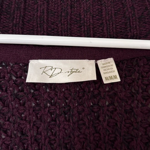 RD Style Montoya Open Cardigan Deep Purple Size Medium - Picture 4 of 7